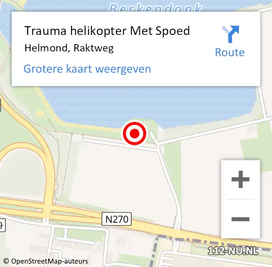 Locatie op kaart van de 112 melding: Trauma helikopter Met Spoed Naar Helmond, Raktweg op 20 juni 2023 17:40