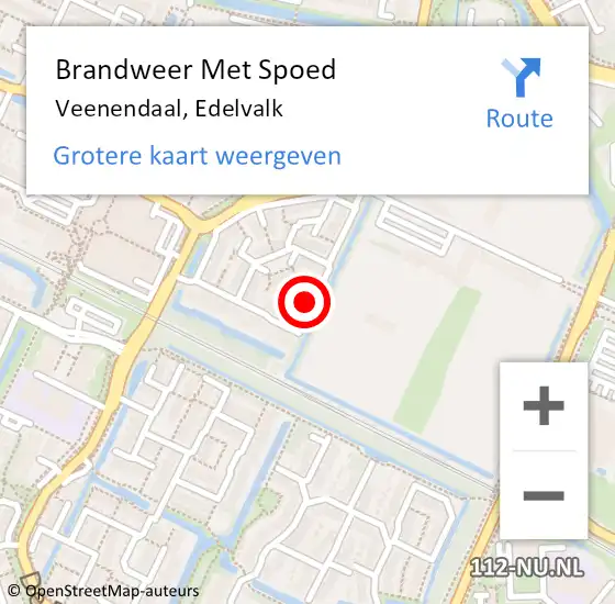 Locatie op kaart van de 112 melding: Brandweer Met Spoed Naar Veenendaal, Edelvalk op 20 juni 2023 17:46