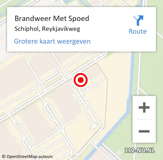 Locatie op kaart van de 112 melding: Brandweer Met Spoed Naar Schiphol, Reykjavikweg op 20 juni 2023 18:02