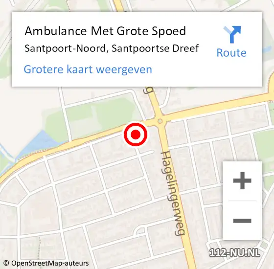 Locatie op kaart van de 112 melding: Ambulance Met Grote Spoed Naar Santpoort-Noord, Santpoortse Dreef op 20 juni 2023 18:26