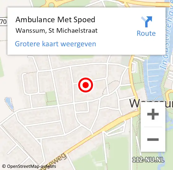 Locatie op kaart van de 112 melding: Ambulance Met Spoed Naar Wanssum, St Michaelstraat op 29 augustus 2014 17:45