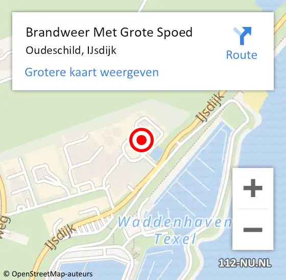 Locatie op kaart van de 112 melding: Brandweer Met Grote Spoed Naar Oudeschild, IJsdijk op 20 juni 2023 18:30