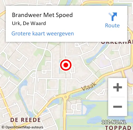 Locatie op kaart van de 112 melding: Brandweer Met Spoed Naar Urk, De Waard op 20 juni 2023 18:32