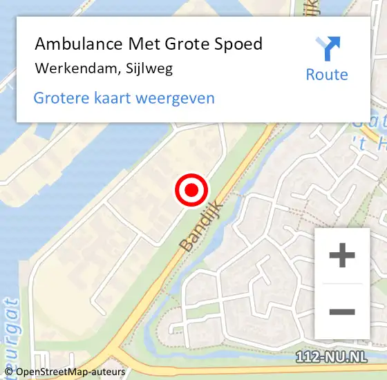 Locatie op kaart van de 112 melding: Ambulance Met Grote Spoed Naar Werkendam, Sijlweg op 20 juni 2023 19:37