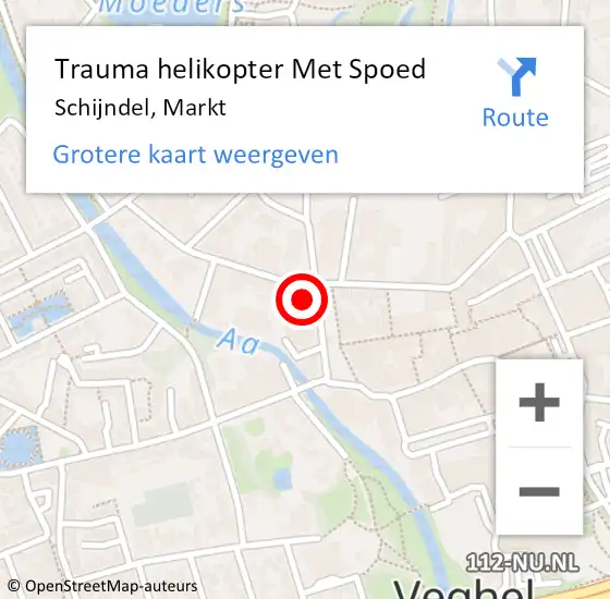 Locatie op kaart van de 112 melding: Trauma helikopter Met Spoed Naar Schijndel, Markt op 20 juni 2023 19:47