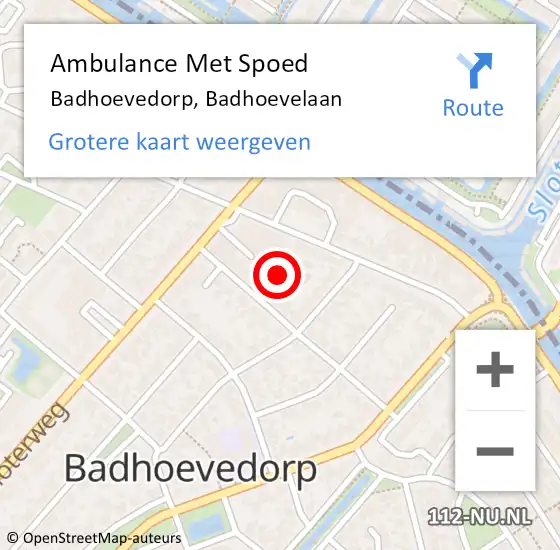 Locatie op kaart van de 112 melding: Ambulance Met Spoed Naar Badhoevedorp, Badhoevelaan op 20 juni 2023 19:50