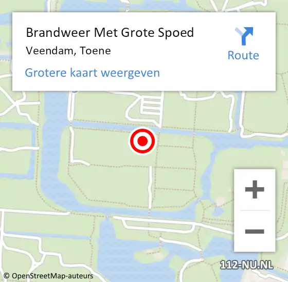 Locatie op kaart van de 112 melding: Brandweer Met Grote Spoed Naar Veendam, Toene op 20 juni 2023 19:57