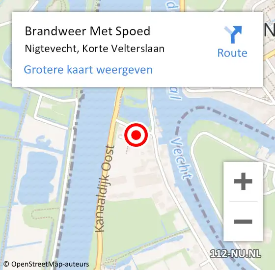 Locatie op kaart van de 112 melding: Brandweer Met Spoed Naar Nigtevecht, Korte Velterslaan op 20 juni 2023 20:21