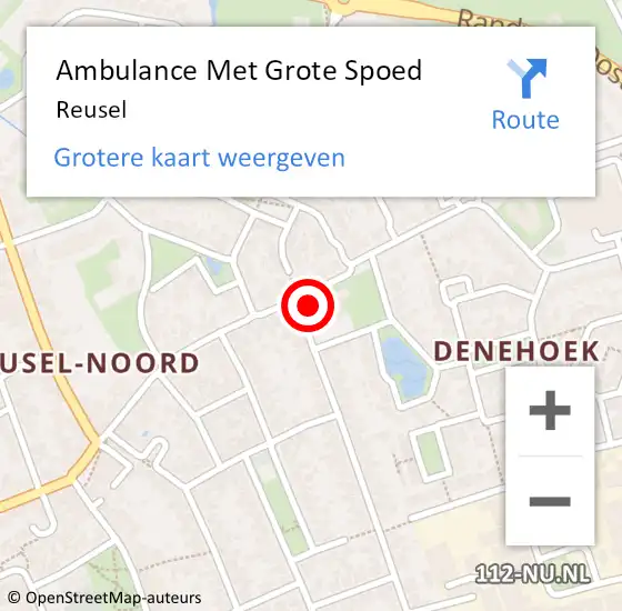 Locatie op kaart van de 112 melding: Ambulance Met Grote Spoed Naar Reusel op 20 juni 2023 20:37