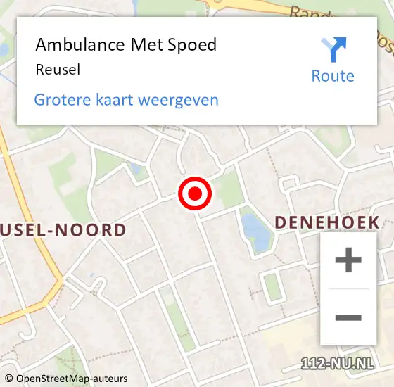 Locatie op kaart van de 112 melding: Ambulance Met Spoed Naar Reusel op 20 juni 2023 20:52