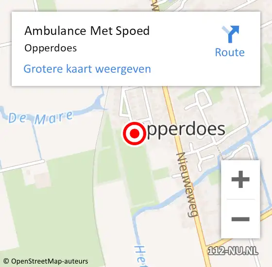 Locatie op kaart van de 112 melding: Ambulance Met Spoed Naar Opperdoes op 20 juni 2023 22:02