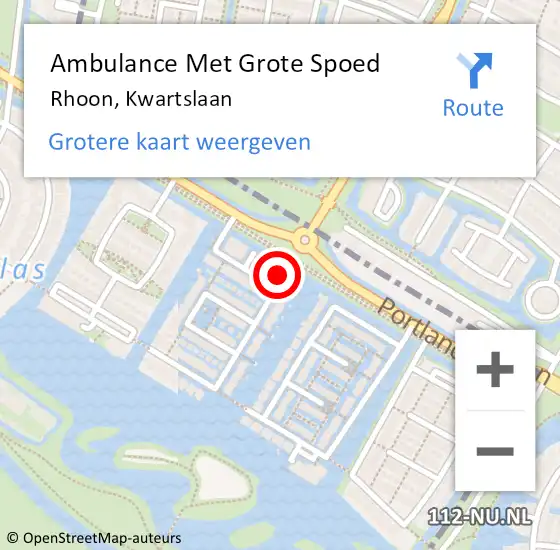 Locatie op kaart van de 112 melding: Ambulance Met Grote Spoed Naar Rhoon, Kwartslaan op 20 juni 2023 23:05