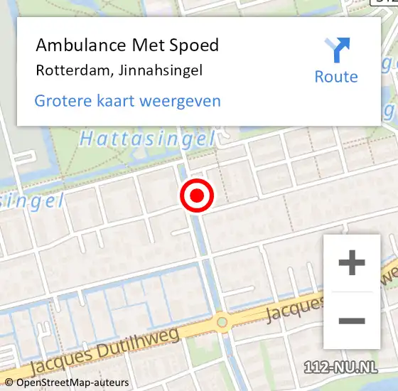 Locatie op kaart van de 112 melding: Ambulance Met Spoed Naar Rotterdam, Jinnahsingel op 21 juni 2023 00:06