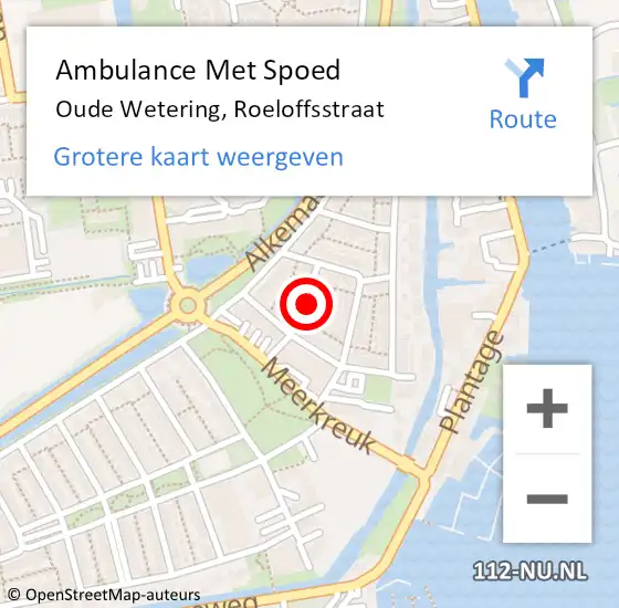 Locatie op kaart van de 112 melding: Ambulance Met Spoed Naar Oude Wetering, Roeloffsstraat op 21 juni 2023 03:31
