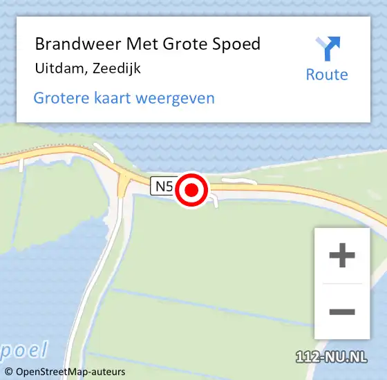 Locatie op kaart van de 112 melding: Brandweer Met Grote Spoed Naar Uitdam, Zeedijk op 13 oktober 2013 05:00