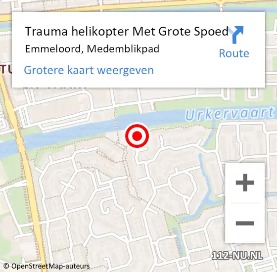 Locatie op kaart van de 112 melding: Trauma helikopter Met Grote Spoed Naar Emmeloord, Medemblikpad op 21 juni 2023 04:45