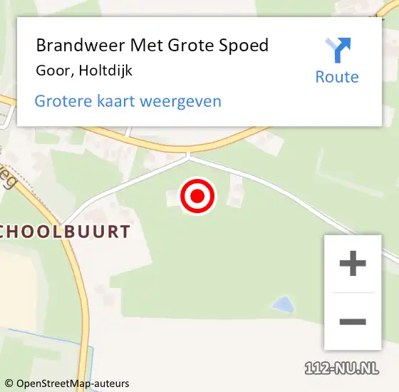 Locatie op kaart van de 112 melding: Brandweer Met Grote Spoed Naar Goor, Holtdijk op 21 juni 2023 05:01