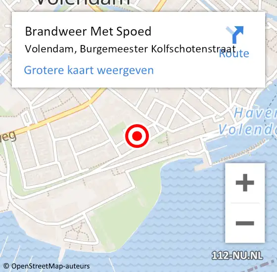 Locatie op kaart van de 112 melding: Brandweer Met Spoed Naar Volendam, Burgemeester Kolfschotenstraat op 21 juni 2023 07:14