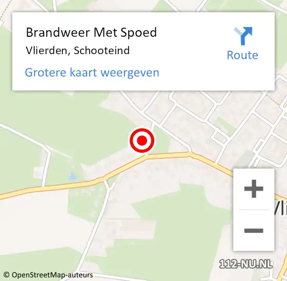 Locatie op kaart van de 112 melding: Brandweer Met Spoed Naar Vlierden, Schooteind op 21 juni 2023 08:00