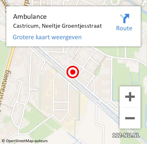 Locatie op kaart van de 112 melding: Ambulance Castricum, Neeltje Groentjesstraat op 21 juni 2023 08:03