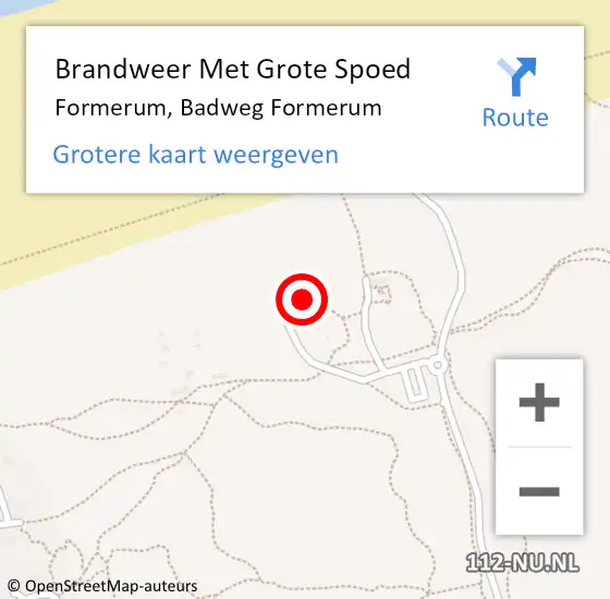 Locatie op kaart van de 112 melding: Brandweer Met Grote Spoed Naar Formerum, Badweg Formerum op 21 juni 2023 08:41