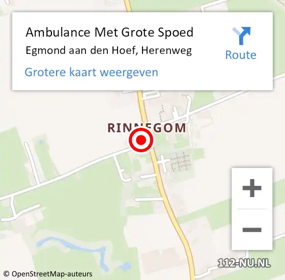 Locatie op kaart van de 112 melding: Ambulance Met Grote Spoed Naar Egmond aan den Hoef, Herenweg op 21 juni 2023 09:03