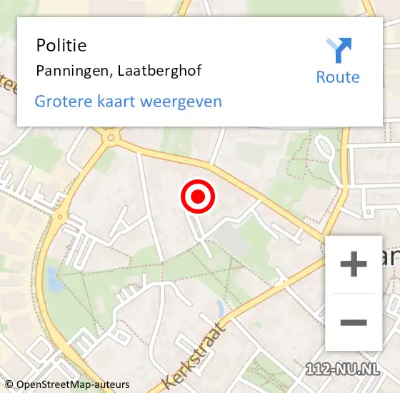 Locatie op kaart van de 112 melding: Politie Panningen, Laatberghof op 21 juni 2023 09:59