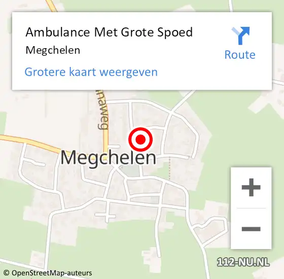 Locatie op kaart van de 112 melding: Ambulance Met Grote Spoed Naar Megchelen op 21 juni 2023 10:38