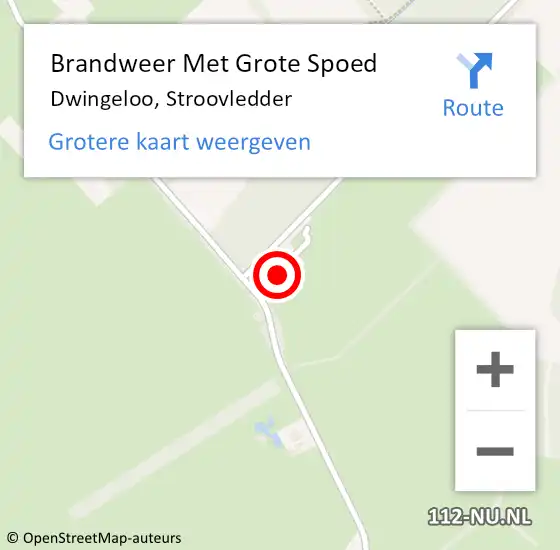 Locatie op kaart van de 112 melding: Brandweer Met Grote Spoed Naar Dwingeloo, Stroovledder op 21 juni 2023 11:02