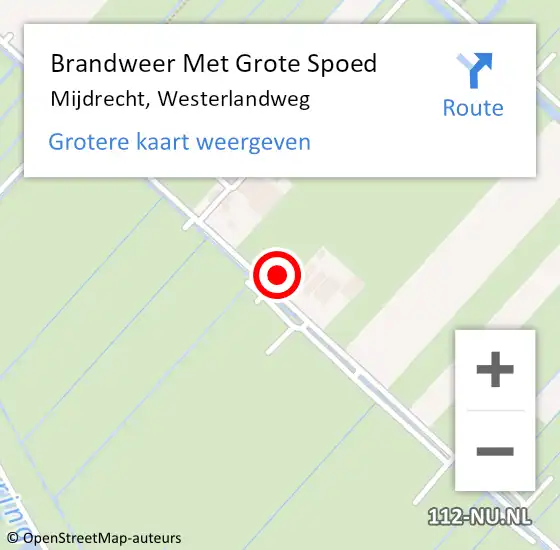 Locatie op kaart van de 112 melding: Brandweer Met Grote Spoed Naar Mijdrecht, Westerlandweg op 21 juni 2023 12:53