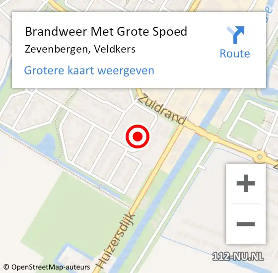 Locatie op kaart van de 112 melding: Brandweer Met Grote Spoed Naar Zevenbergen, Veldkers op 21 juni 2023 13:19