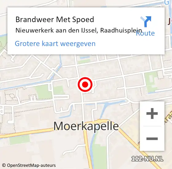 Locatie op kaart van de 112 melding: Brandweer Met Spoed Naar Nieuwerkerk aan den IJssel, Raadhuisplein op 21 juni 2023 13:26