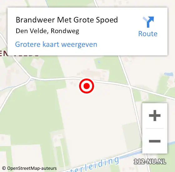 Locatie op kaart van de 112 melding: Brandweer Met Grote Spoed Naar Den Velde, Rondweg op 21 juni 2023 13:28