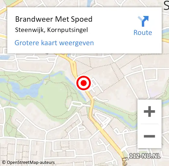 Locatie op kaart van de 112 melding: Brandweer Met Spoed Naar Steenwijk, Kornputsingel op 21 juni 2023 13:34