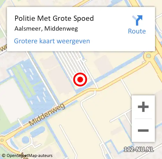 Locatie op kaart van de 112 melding: Politie Met Grote Spoed Naar Aalsmeer, Middenweg op 21 juni 2023 13:47