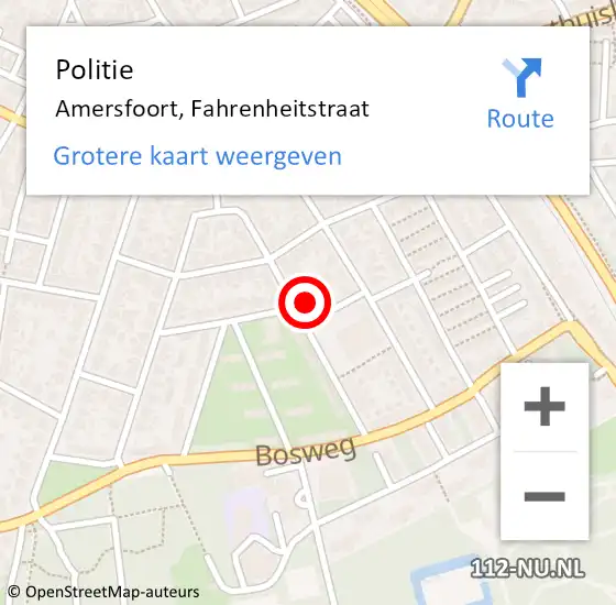 Locatie op kaart van de 112 melding: Politie Amersfoort, Fahrenheitstraat op 21 juni 2023 15:04