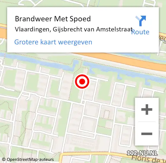 Locatie op kaart van de 112 melding: Brandweer Met Spoed Naar Vlaardingen, Gijsbrecht van Amstelstraat op 21 juni 2023 16:08