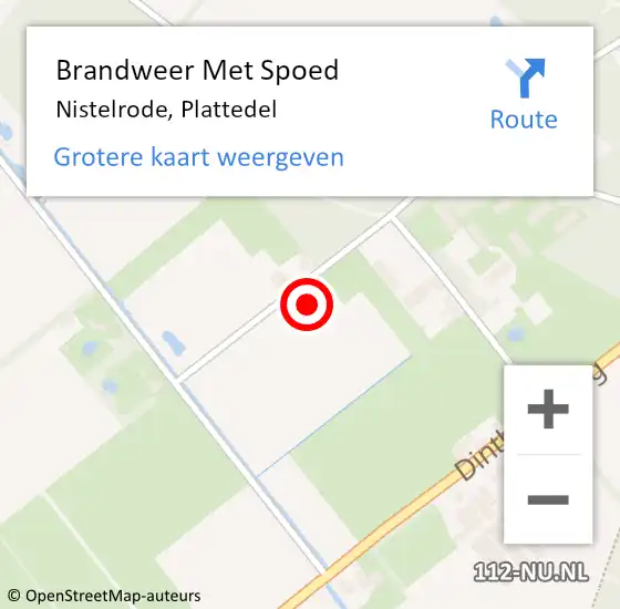 Locatie op kaart van de 112 melding: Brandweer Met Spoed Naar Nistelrode, Plattedel op 21 juni 2023 16:18