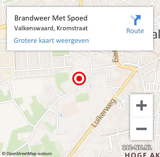 Locatie op kaart van de 112 melding: Brandweer Met Spoed Naar Valkenswaard, Kromstraat op 21 juni 2023 16:58