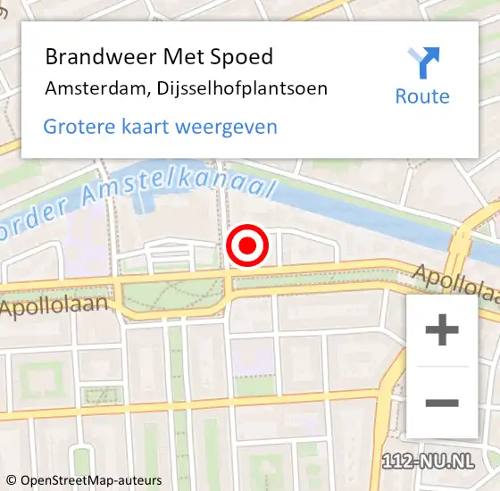 Locatie op kaart van de 112 melding: Brandweer Met Spoed Naar Amsterdam, Dijsselhofplantsoen op 21 juni 2023 17:01