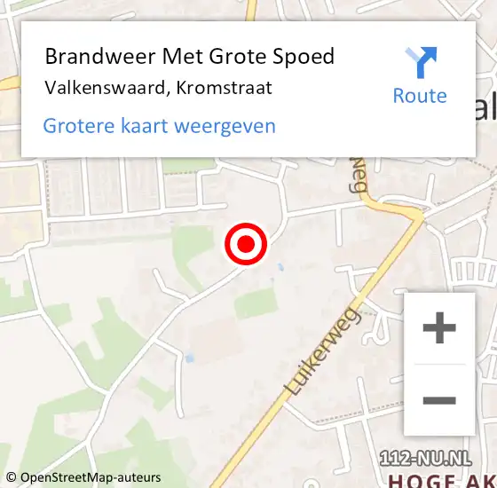 Locatie op kaart van de 112 melding: Brandweer Met Grote Spoed Naar Valkenswaard, Kromstraat op 21 juni 2023 17:08