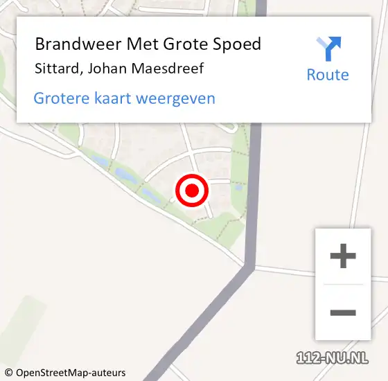 Locatie op kaart van de 112 melding: Brandweer Met Grote Spoed Naar Sittard, Johan Maesdreef op 21 juni 2023 17:13