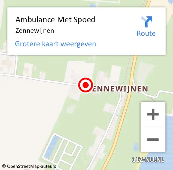 Locatie op kaart van de 112 melding: Ambulance Met Spoed Naar Zennewijnen op 21 juni 2023 17:22