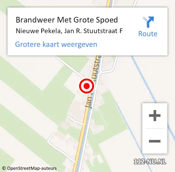 Locatie op kaart van de 112 melding: Brandweer Met Grote Spoed Naar Nieuwe Pekela, Jan R. Stuutstraat F op 21 juni 2023 17:33