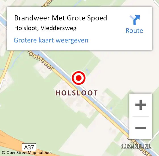 Locatie op kaart van de 112 melding: Brandweer Met Grote Spoed Naar Holsloot, Vleddersweg op 21 juni 2023 18:00