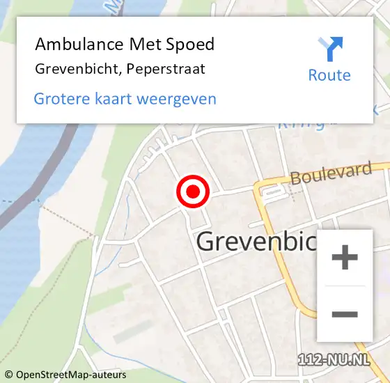 Locatie op kaart van de 112 melding: Ambulance Met Spoed Naar Grevenbicht, Peperstraat op 29 augustus 2014 20:05