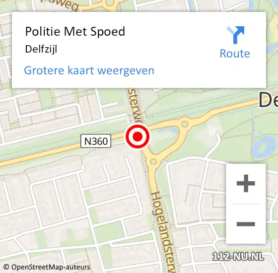 Locatie op kaart van de 112 melding: Politie Met Spoed Naar Delfzijl op 21 juni 2023 19:03