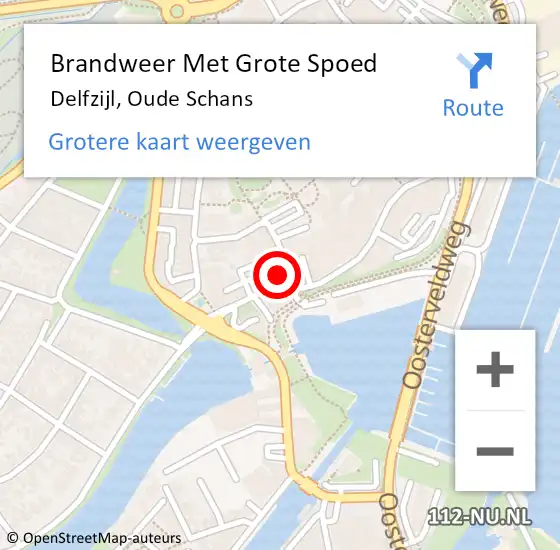 Locatie op kaart van de 112 melding: Brandweer Met Grote Spoed Naar Delfzijl, Oude Schans op 21 juni 2023 19:16