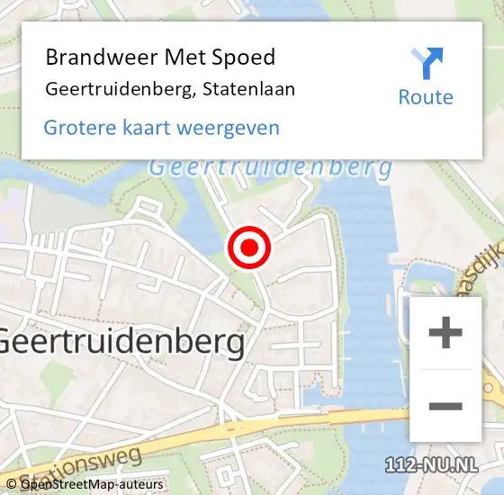 Locatie op kaart van de 112 melding: Brandweer Met Spoed Naar Geertruidenberg, Statenlaan op 21 juni 2023 19:32
