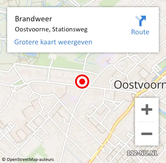 Locatie op kaart van de 112 melding: Brandweer Oostvoorne, Stationsweg op 21 juni 2023 19:42